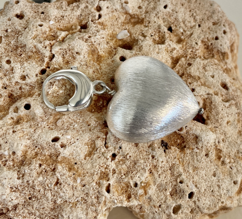 Preview: Silber-Herz mit Karabinerhaken